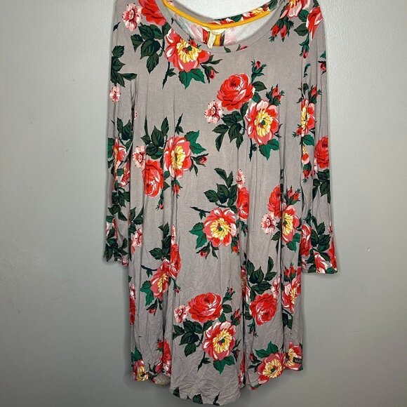 Matilda Jane Say I’m A Dreamer Dress Gray‎ Long Sleeve Floral Women’s Size Large - Picture 2 of 4